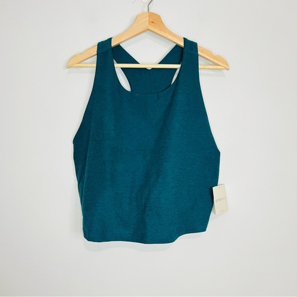 Beyond Yoga Spacedye Focus Cropped Tank Teal Sleeveless Crop deep sea Heather 3X - Picture 3 of 5